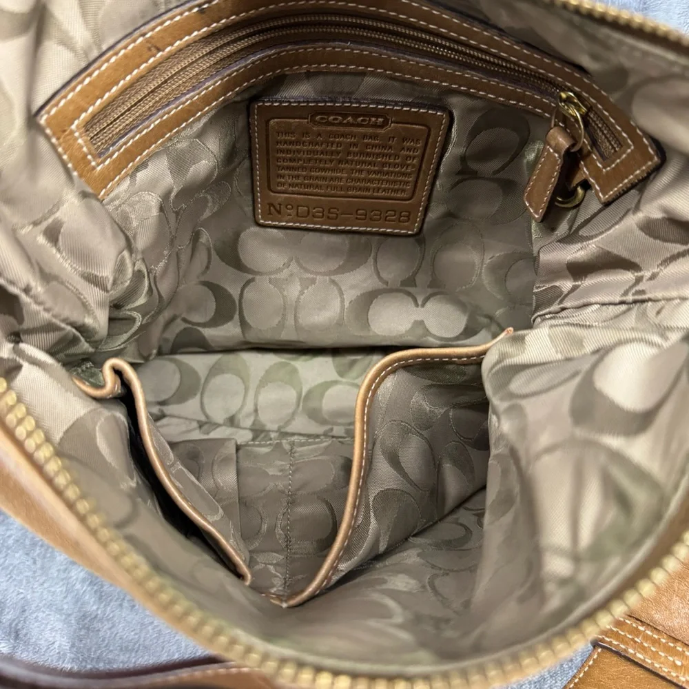 Y2K Coach Legacy Leather Slim Duffle Convertible Tan Crossbody Bag Purse 9328